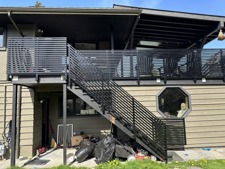 Metal Railings for stairs installed by West Coast Railing in west Vancouver