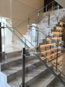 glass railing Thin Metal Handrails